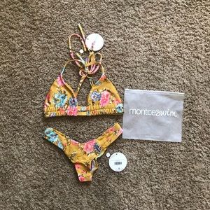 MontceSwim Gold Floral Paula Top